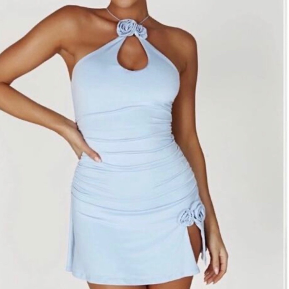 Meshki Adaline Baby Blue Backless Dress